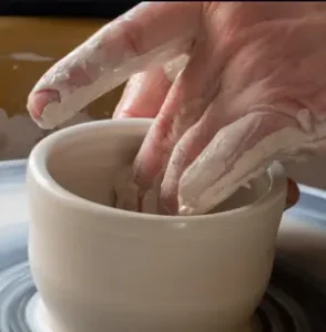 pottery wheel clay shaping